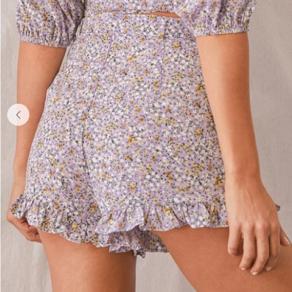 Lulus Purple Floral Print Ruffled Shorts - Picture 3 of 5